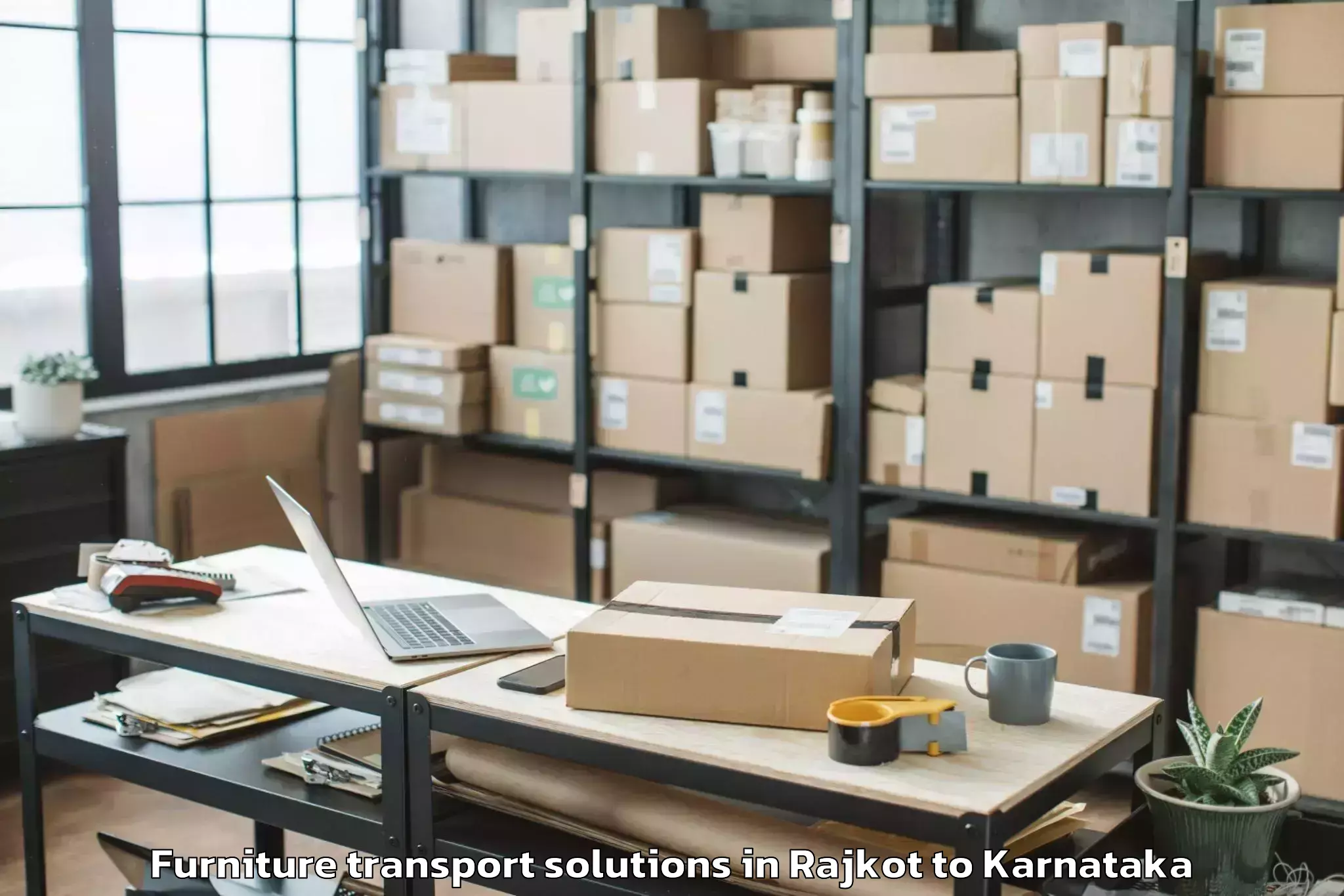 Trusted Rajkot to Yelburga Furniture Transport Solutions